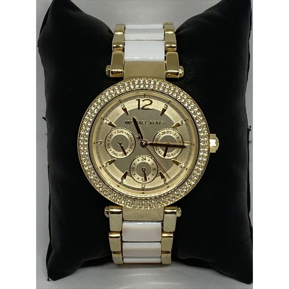 Michael Kors MK6374 Women's Stainless Steel Analog Gold Dial Quartz Watch WO684